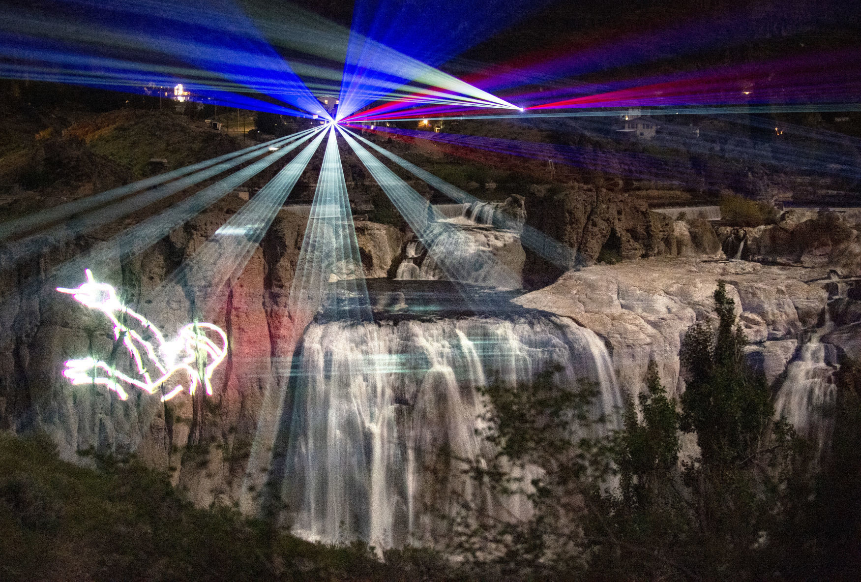 Lights and Lasers Show at Shoshone Falls